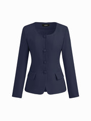 U-neckline Split Blazer