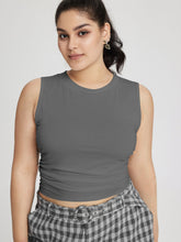 Sleeveless Ruched Crop Top Curve & Plus