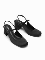 BUCKLE SLINGBACK CHUNKY HEELS