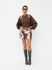 Knit Stand Collar Tank Top With Shrug