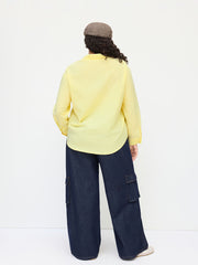 Collar Hedgehog Embroidery Oversized Shirt Curve & Plus