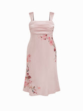 Satin Square Neck Floral Ruched Mermaid Maxi Dress Curve & Plus