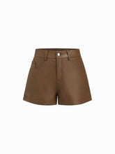Faux Leather Mid Rise Micro Shorts