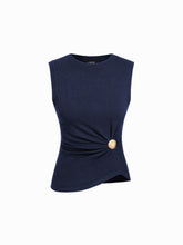 Round Neckline Solid Tank Top