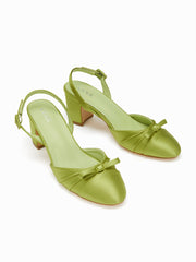 BOWKNOT SLINGBACK CHUNKY HEELS