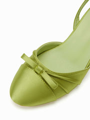 BOWKNOT SLINGBACK CHUNKY HEELS