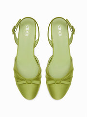 BOWKNOT SLINGBACK CHUNKY HEELS