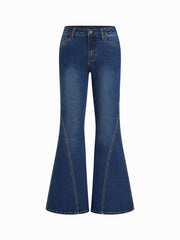 Cider Stretch Denim Low Rise Flared Jeans