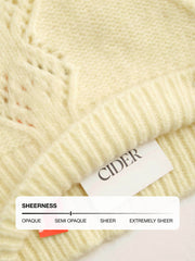 Cable Knit Wool-blend High Neck Hollow Out Oversized Top