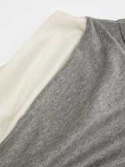 Cowl Neck Contrasting Binding Ruched Drawstring Long Sleeve Top Curve & Plus