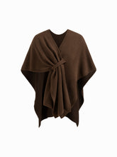 Knit V-neck Wrapped Oversized Shawl
