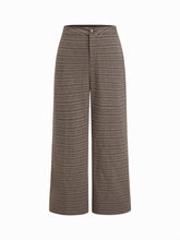Stretchy Plaid Mid Rise Straight Leg Cropped Trousers