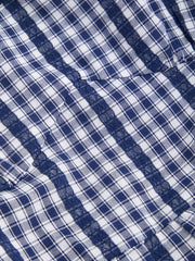 Cotton-blend Gingham Square Neck Long Sleeve Lace Trim Maxi Tiered Dress