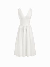 V-neck Solid Ruffle Hem Maxi Dress
