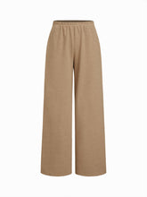 100% Cotton Mid Rise Elastic Waist Straight Leg Trousers