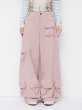 100% Cotton Mid Rise Multi-pocket Straight Leg Cargo Trousers