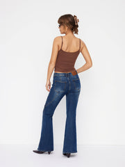 Cider Stretch Denim Low Rise Flared Jeans