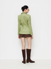 Suede Collar Button Up Pocket Jacket