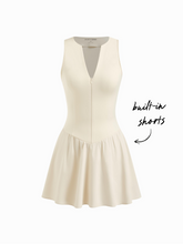 V-neck Active Mini Dress With Built-in Shorts