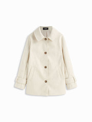 Wool-look Collar Long Sleeve Button Oversized Longline Shacket
