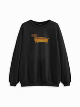 Cotton-blend Dog Graphic Round Neckline Oversized Sweatshirt