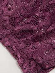Lace V-neck Ruched Asymmetrical Hem Top
