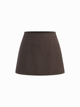 Mid Rise Striped A-line Mini Skort