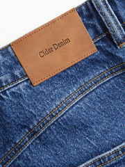 Cider Denim High Rise Button Roll Hem Wide Leg Jeans Curve & Plus