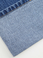 Cider Denim High Rise Button Roll Hem Wide Leg Jeans Curve & Plus