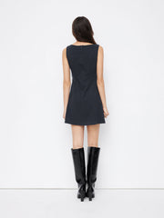 Boat Neck Striped Belted Mini Tank Dress