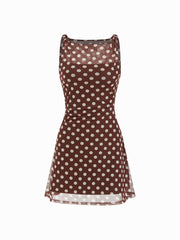 Mesh Zebra Striped Boat Neck Ruched Mini Dress