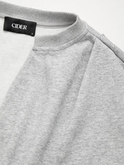 Cotton-blend V-neck Elastic Waist Cropped Sweatshirt