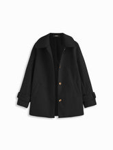 Wool-look Collar Long Sleeve Button Oversized Longline Shacket