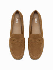 FAUX SUEDE ROUND TOE LOAFERS