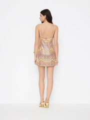 Sequins Sweetheart Neckline Wave Slip Mini Dress