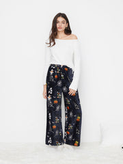 Flannel Mid Rise Halloween Skeleton Ghost Pumpkin Pocket Straight Leg Lounge Trousers