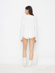 Boston 08 Oversized Top & Mid Rise Contrasting Binding Shorts Loungewear Set