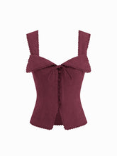 Sweetheart Lace Tie Back Tank Top
