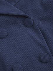 Corduroy Double Breasted Jacket With Belt