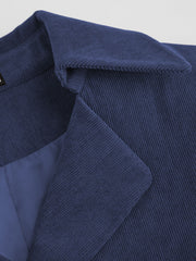 Corduroy Double Breasted Jacket With Belt