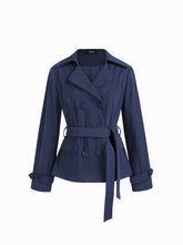 Corduroy Double Breasted Jacket With Belt