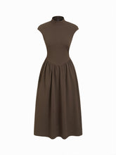 Jersey High Neck Tie Back Midi Dress