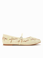 EMBROIDERED MARY JANE FLATS