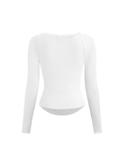 Jam Graphic Round Neckline Curved Hem Long Sleeve Tee