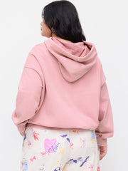Slow Down Embroidery Terry Drawstring Oversized Hoodie Curve & Plus