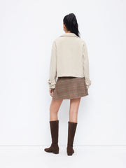 Wool-look Peter Pan Collar Long Sleeve Jacket