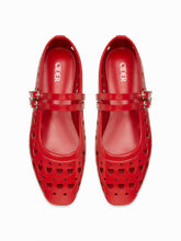 SQUARE TOE HEART HOLLOW OUT MARY JANE FLATS