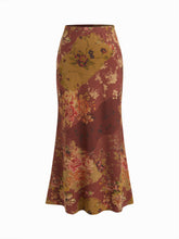 Mid Rise Aztec Colorblock Mermaid Maxi Skirt