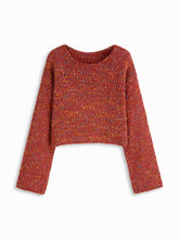 Wool-blend Round Neckline Knitted Long Sleeve Top