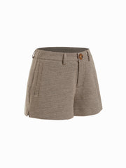 Jacquard Houndstooth Button Low Rise Shorts
